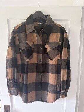 Woolx Sawyer Shacket - Tan/Black/Gray Check